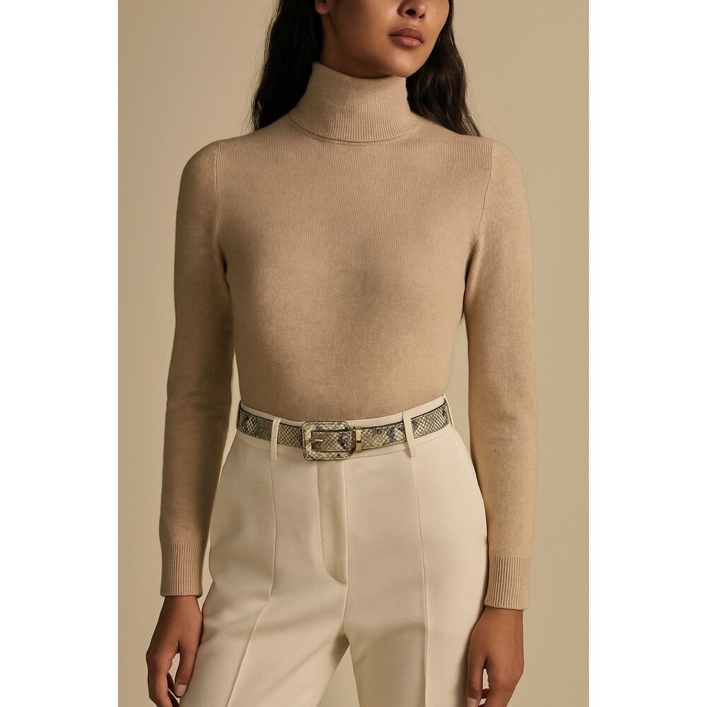 Michael Michael Kors Genuine Leather Snake Belt in Small